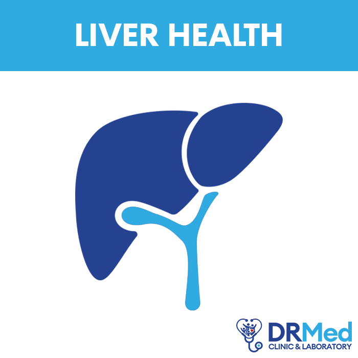 DRMED Liver Health Package illustration for liver function evaluation and diagnostics.