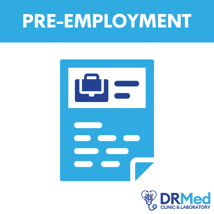  DRMED Pre-Employment Packageincludes essential screenings to meet pre-employment medical standards.