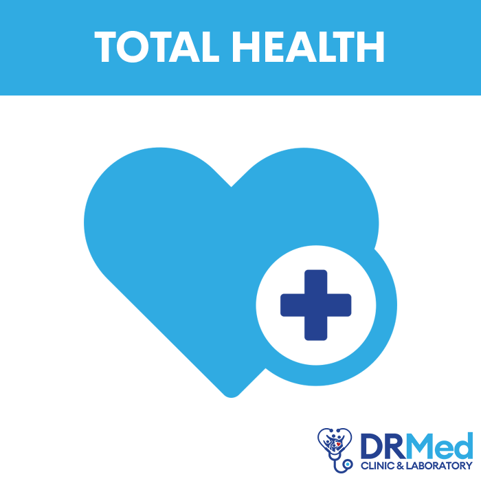 "DRMED Total Health Package logo with heart and medical cross symbol"